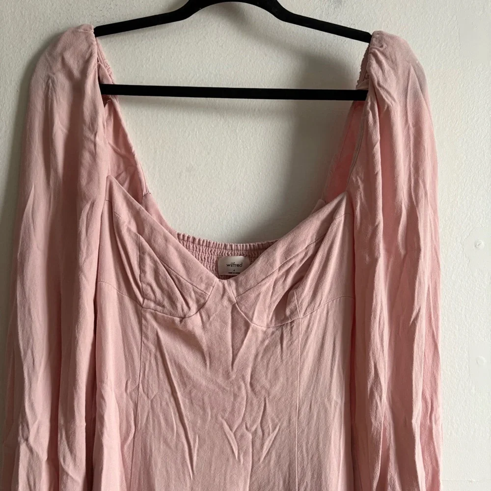 Aritzia Wilfred Sz 4 Novella Light Pink Feminine Romantic Dress - Picture 5 of 10